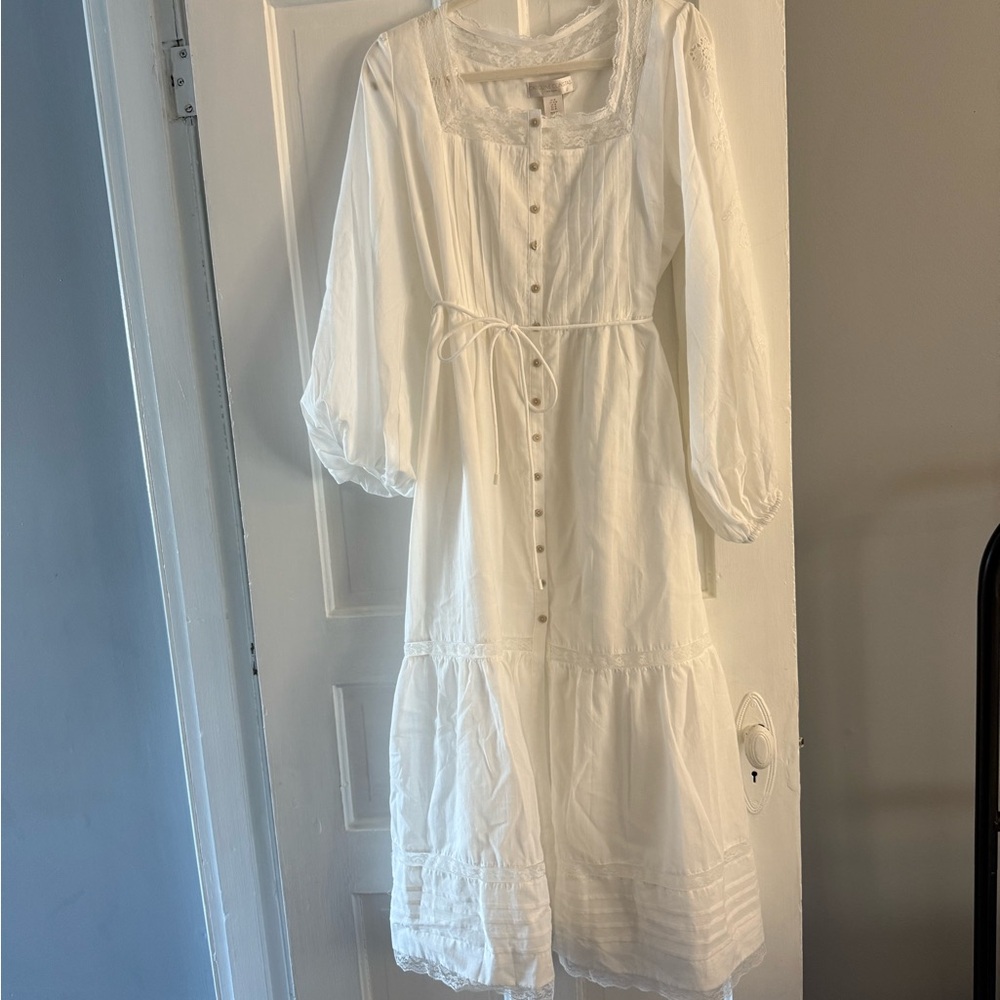 Caroline Constas White Long Sleeve Dress